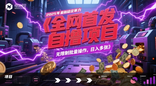 全网首发,2025年最新稳定暴力全自动自撸项目,无限制批量操作,日入多张【揭秘】-星火爱财