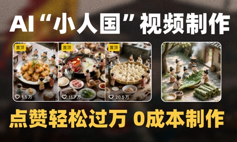 爆款1000W+播放微缩景观迷你小人国AI视频0成本制作全流程教学-星火爱财