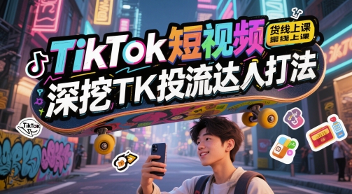 TikTok短视频带货线上课,深挖TK投流达人打法-星火爱财