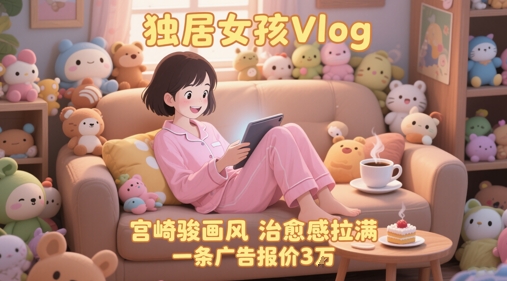 单个账号涨粉71W!用AI制作独居女孩Vlog,宫崎骏画风,治愈感拉满,一条广告报价3W-星火爱财