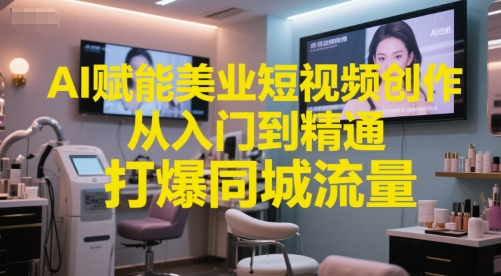 AI赋能美业短视频创作,从入门到精通,打爆同城流量,超级AI工具短视频实操落地-星火爱财