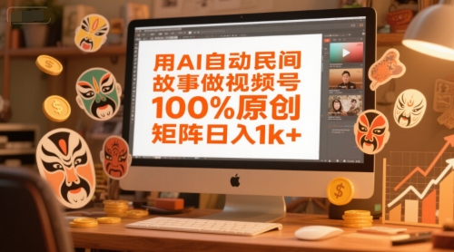 用AI自动民间故事做视频号,100%原创,矩阵日入1k+-星火爱财