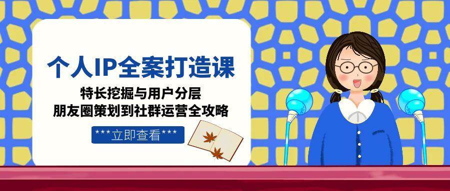 个人IP全案打造课,特长挖掘与用户分层,朋友圈策划到社群运营全攻略-星火爱财