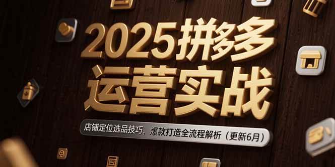 (15235期)2025拼多多运营实战:店铺定位选品技巧,爆款打造全流程解析(更新6月)-星火爱财