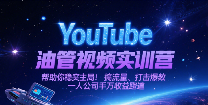 YouTube油管视频实训营,帮助你稳入局、搞流量、打爆款,一人公司千万收益赛道-星火爱财