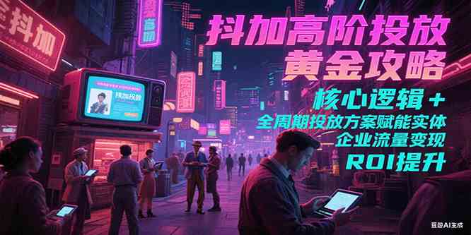 抖加高阶投放黄金攻略:核心逻辑全周期投放方案赋能实体企业流量变现 ROI 提升-星火爱财