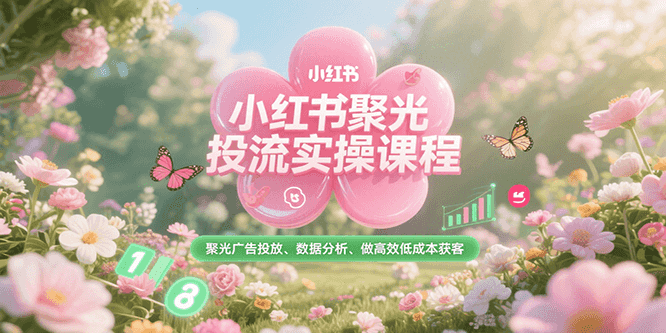 小红书聚光投流实操课程,聚光广告投放、数据分析、做高效低成本获客-星火爱财