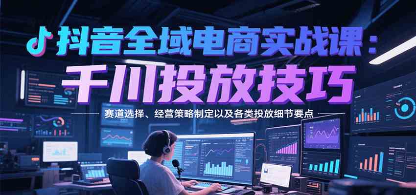 抖音全域电商实战,千川投放技巧,赛道选择、经营策略制定以及各类投放细节要点-星火爱财