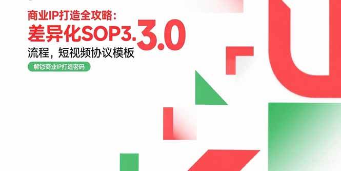 (15486期)商业IP打造全攻略:差异化SOP3.0流程,短视频协议模板,婚恋项目实战案例-星火爱财