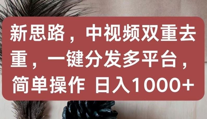 新思路，中视频双重去重，一键分发多平台，简单操作，日入1000+【揭秘】-星火爱财