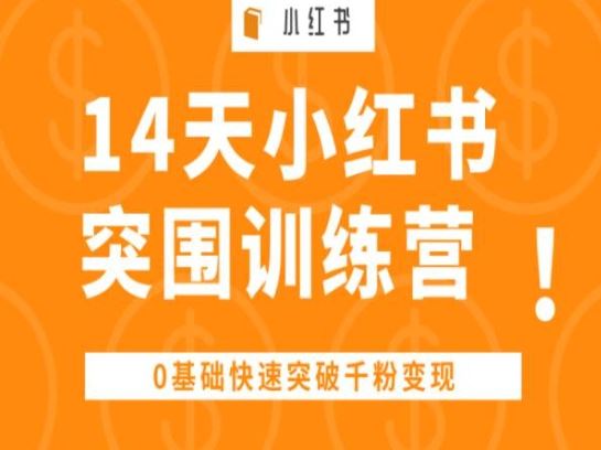 14天小红书突围训练营 ，0基础快速突破千粉变现-星火爱财