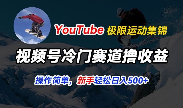 视频号冷门赛道撸收益，YouTube搬运极限运动集锦，暴力起号，操作简单流量高，轻松日入5张【揭秘】-星火爱财