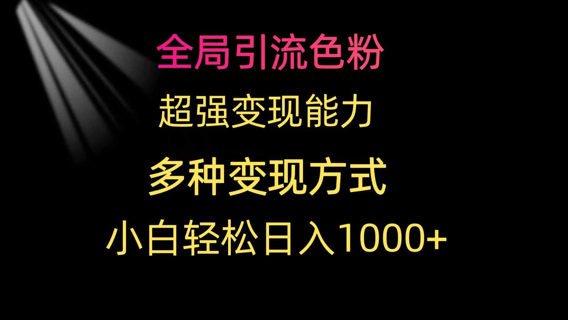 （9680期）全局引流色粉 超强变现能力 多种变现方式 小白轻松日入1000+-星火爱财