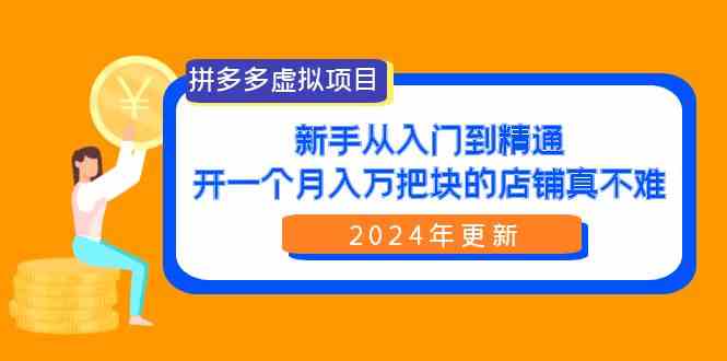 （9744期）拼多多虚拟项目：入门到精通，开一个月入万把块的店铺 真不难（24年更新）-星火爱财