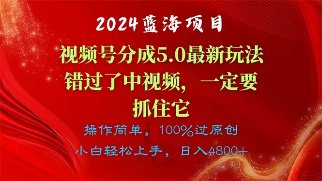 （11032期）2024蓝海项目，视频号分成计划5.0最新玩法，错过了中视频，一定要抓住…-星火爱财