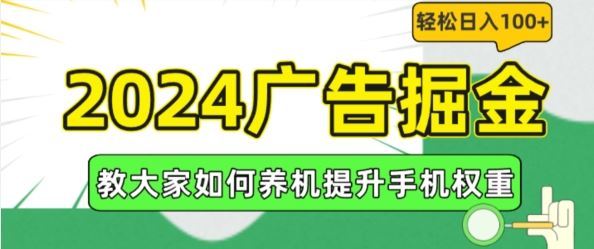 2024广告掘金，教大家如何养机提升手机权重，轻松日入100+【揭秘】-星火爱财