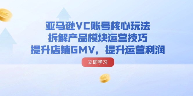（11848期）亚马逊VC账号核心玩法，拆解产品模块运营技巧，提升店铺GMV，提升运营利润-星火爱财
