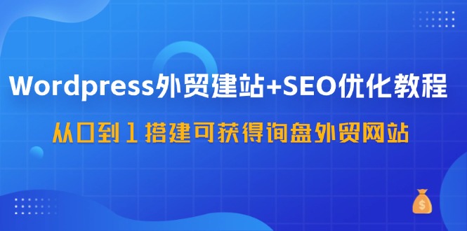 WordPress外贸建站+SEO优化教程，从0到1搭建可获得询盘外贸网站（57节课）-星火爱财