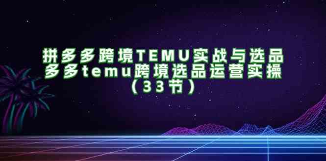 拼多多跨境TEMU实战与选品，多多temu跨境选品运营实操（33节）-星火爱财