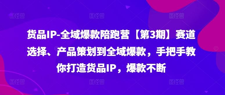 货品IP全域爆款陪跑营【第3期】赛道选择、产品策划到全域爆款，手把手教你打造货品IP，爆款不断-星火爱财