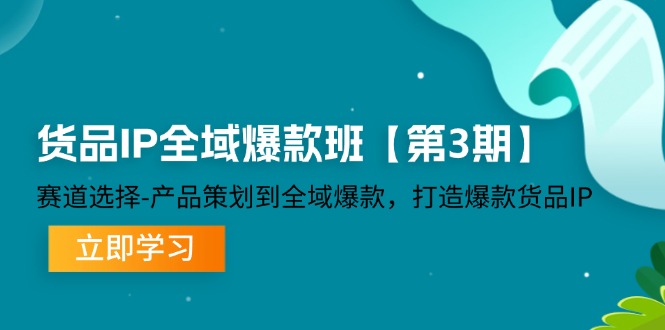 （12078期）货品-IP全域爆款班【第3期】赛道选择-产品策划到全域爆款，打造爆款货品IP-星火爱财
