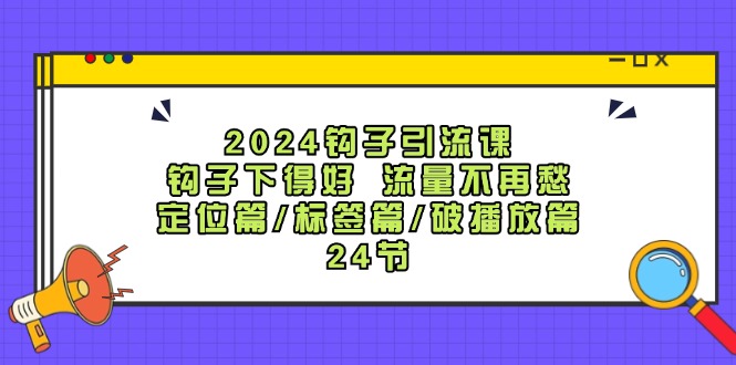 （12097期）2024钩子·引流课：钩子下得好 流量不再愁，定位篇/标签篇/破播放篇/24节-星火爱财