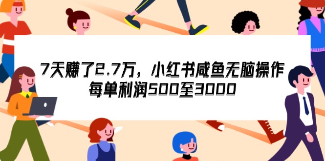（12192期）7天收了2.7万，小红书咸鱼无脑操作，每单利润500至3000-星火爱财
