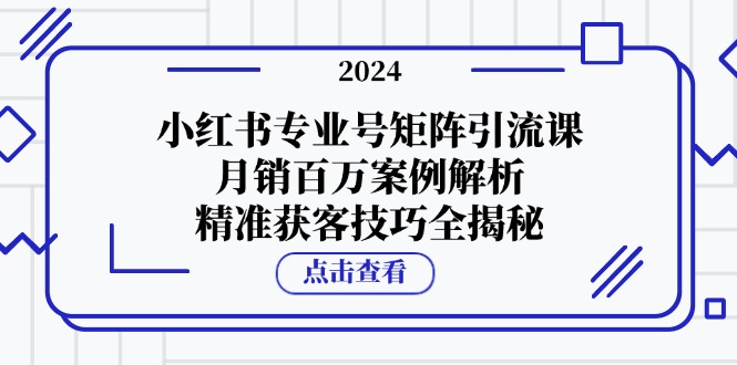 小红书专业号矩阵引流课，月销百万案例解析，精准获客技巧全揭秘-星火爱财