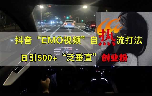抖音EMO视频自热打法，日引500+“泛垂直”创业粉-星火爱财