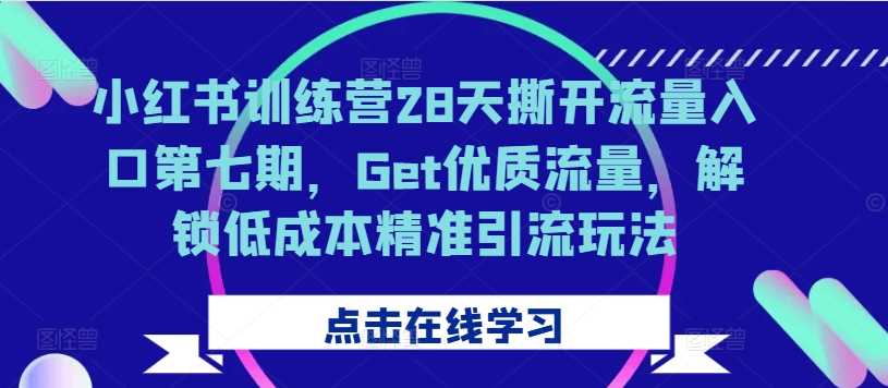 小红书训练营28天撕开流量入口第七期，Get优质流量，解锁低成本精准引流玩法-星火爱财