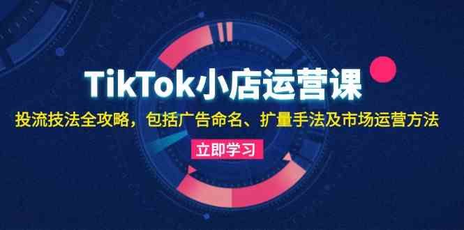 TikTok小店运营课：投流技法全攻略，包括广告命名 扩量手法及市场运营方法-星火爱财