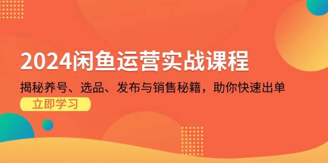 （13290期）2024闲鱼运营实战课程：揭秘养号、选品、发布与销售秘籍，助你快速出单-星火爱财