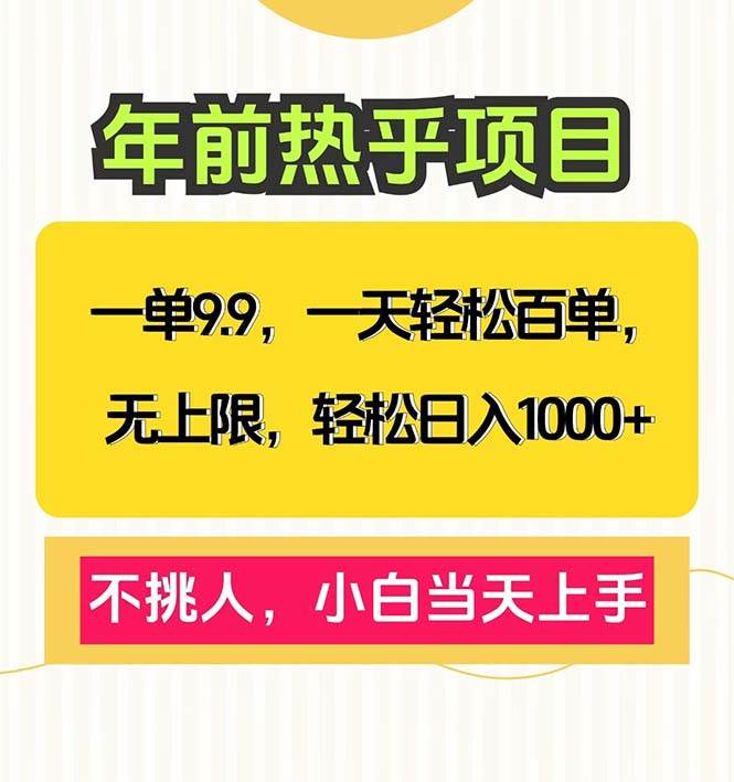 （13795期）一单9.9，一天百单无上限，不挑人，小白当天上手，轻松日入1000+-星火爱财
