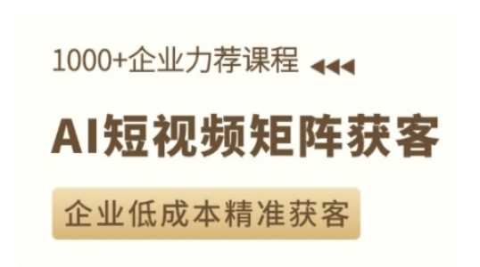 AI短视频矩阵获客实操课，企业低成本精准获客-星火爱财
