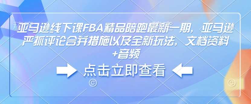 亚马逊线下课FBA精品陪跑最新一期，亚马逊严抓评论合并措施以及全新玩法，文档资料+音频-星火爱财