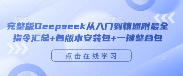完整版Deepseek从入门到精通附最全指令汇总+各版本安装包+一键整合包-星火爱财