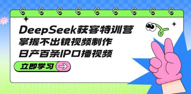 （14544期）DeepSeek获客特训营：掌握不出镜视频制作，日产百条IP口播视频-星火爱财