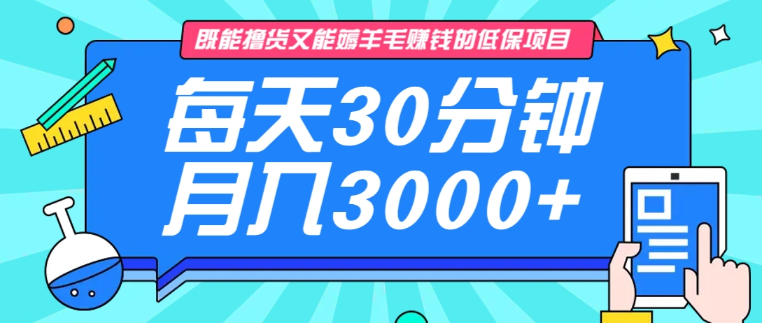 既能撸货又能赚钱的长期低保项目，每天30分钟，多号百分百稳定月入3000+！-星火爱财
