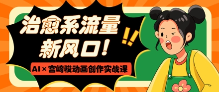 治愈系流量新风口，AI+宫崎骏动画创作实战课，从0到1打造爆款视频-星火爱财