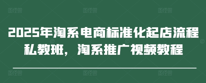 2025年淘系电商标准化起店流程私教班，淘系推广视频教程-星火爱财