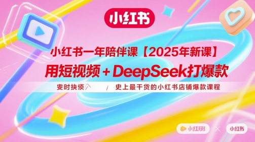 小红书一年陪伴课【2025年新课】，用短视频+deepSeek打爆款，史上最干货的小红书店铺爆款课程-星火爱财