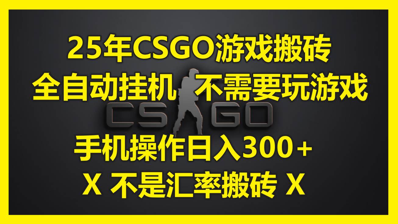 （14902期）25年CSGO游戏搬砖，全自动挂机，不需要玩游戏，手机操作日入300+。(不…-星火爱财