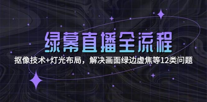 （15044期）绿幕直播全流程：抠像技术+灯光布局，解决画面绿边虚焦等12类问题-星火爱财