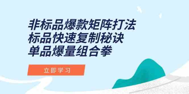 非标品爆款矩阵打法，标品快速复制秘诀，单品爆量组合拳-星火爱财