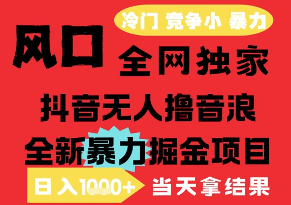 25年6月高爆抖音无人直播最新撸音浪掘金项目，解放双手小白可做，无脑日入1k+，门槛低【揭秘】-星火爱财