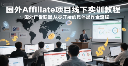 国外Affiliate项目线下实训教程，国外广告联盟从零开始的具体操作全流程-星火爱财