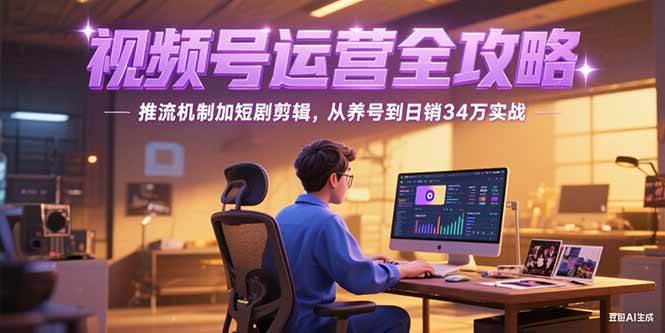 （15217期）2025视频号运营全攻略，推流机制加短剧剪辑，从养号到日销34万实战-星火爱财