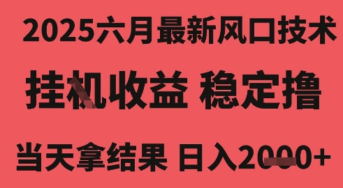 2025六月最新风口技术，无人挂G撸礼物，长期稳定 一个小时收益2k+，小白当天拿结果【揭秘】-星火爱财