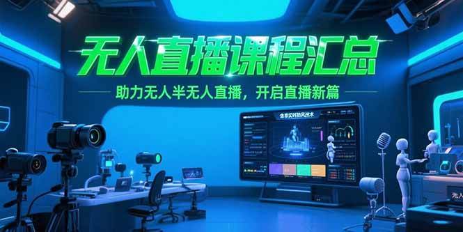 （15218期）无人直播课程汇总，含非实时防风技术，助力无人半无人直播，开启直播新篇-星火爱财