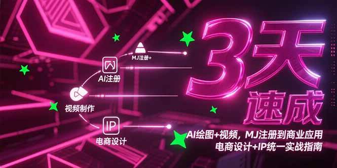 （15245期）3天速成AI绘图+视频，MJ注册到商业应用，电商设计+IP统一实战指南-星火爱财
